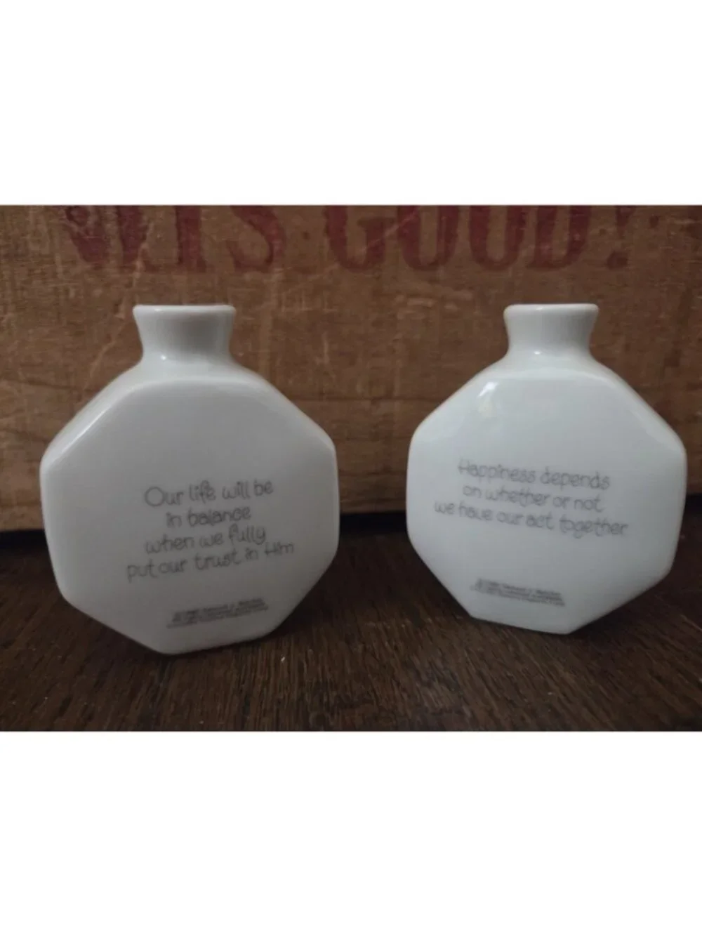 Lot Of 2 Tiny Vintage Precious Moments Vases